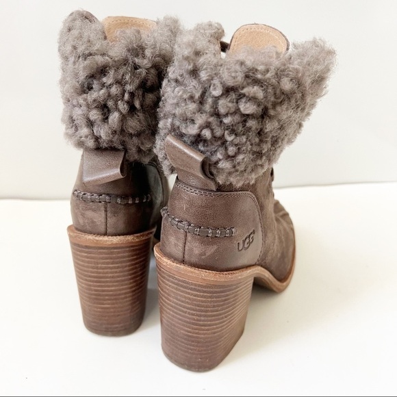 UGG Jaxon Suede Shearling Heeled Boots - Picture 8 of 14